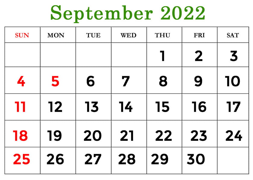 printable september 2022 calendar with holidays