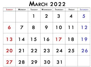 March 2022 free usa holidays calendar March 2022 free usa holidays calendar