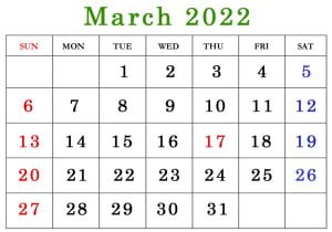 printable March 2022 calendar with american holidays printable March 2022 calendar with american holidays