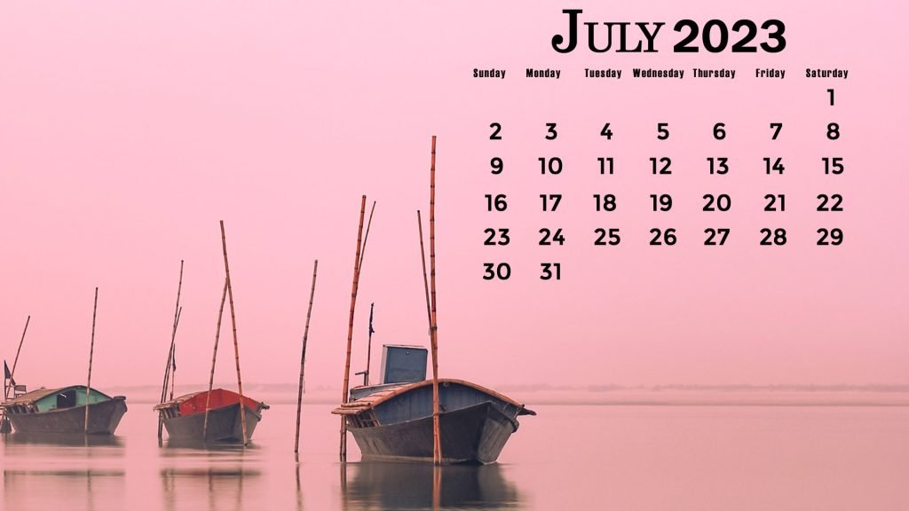 July 2023 calendar desktop wallpaper background