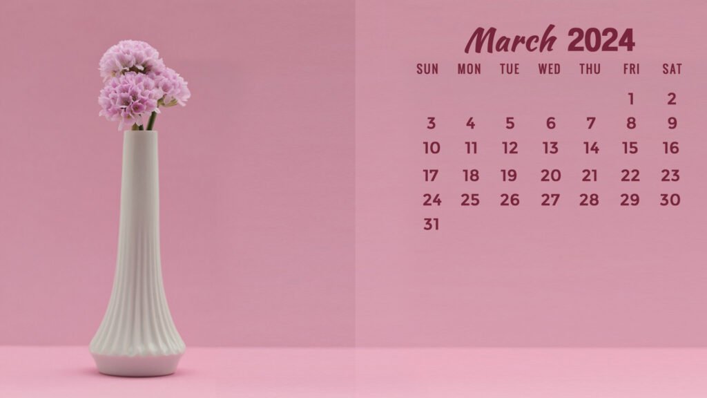march 2024 calendar desktop wallpaper HD