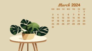 march 2024 calendar laptop desktop wallpaper HD