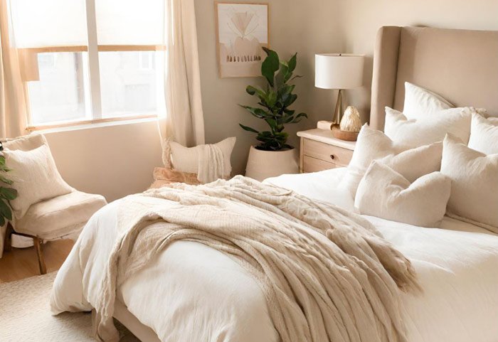 Cozy neutral bedroom ideas to have a calming sleep space