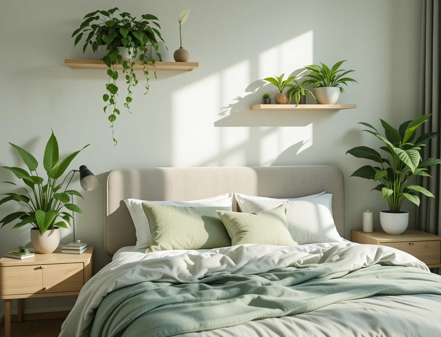 Indoor Plants in a Bedroom