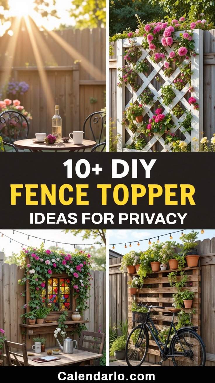 12 DIY Fence topper ideas for privacy and transform your backyard
