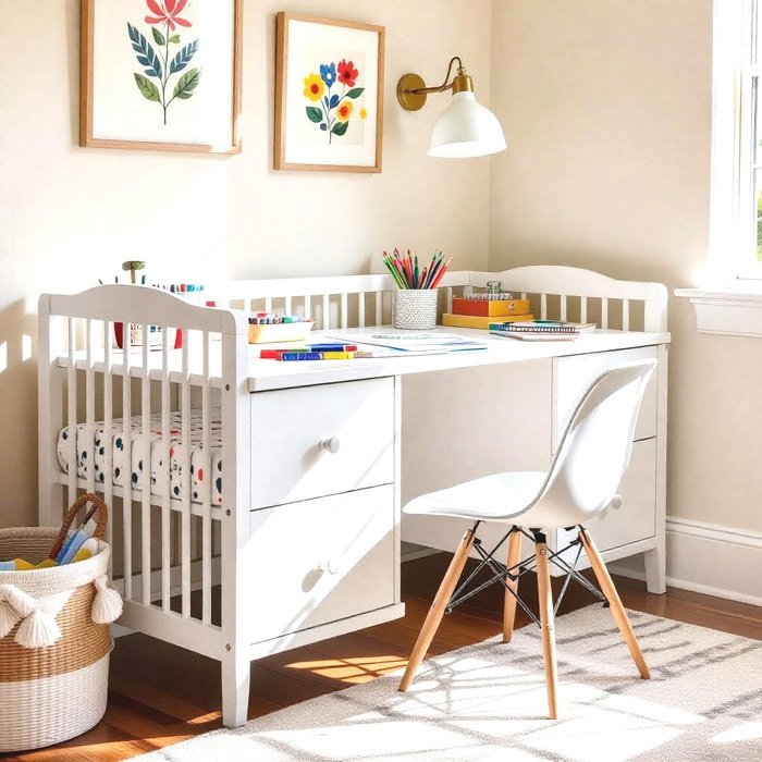 Baby Crib Into Desk