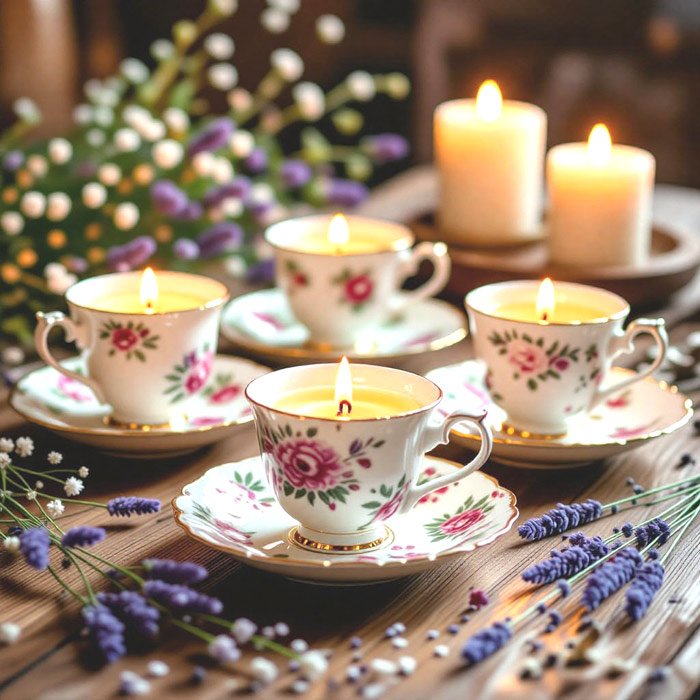 Teacups Turned Candle Holders