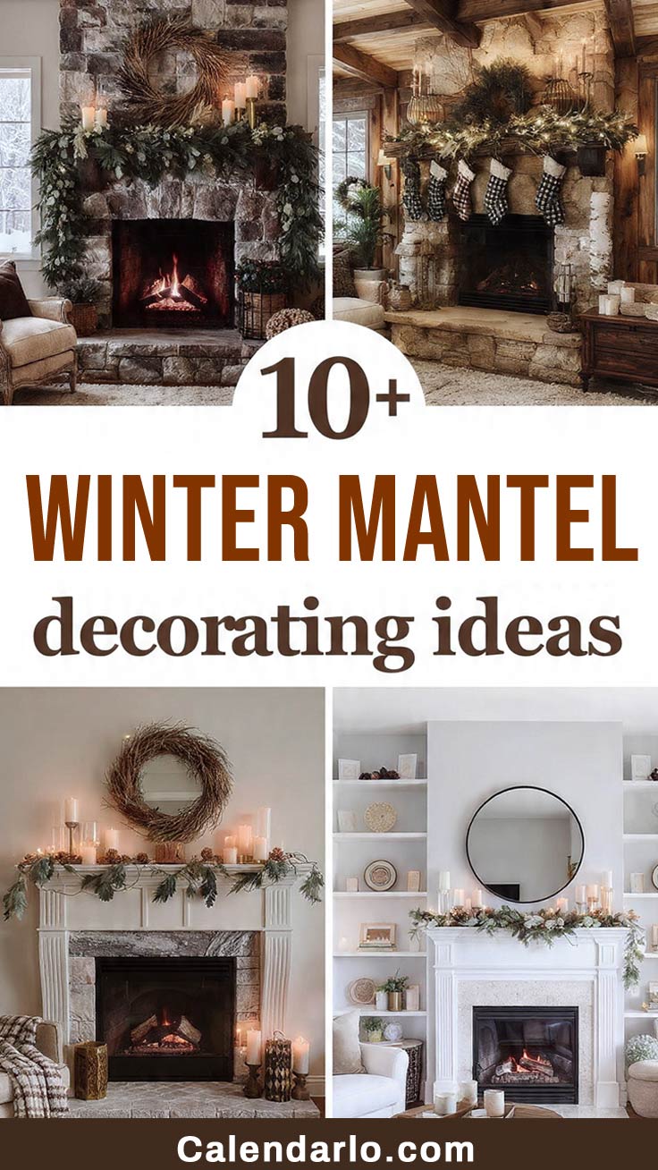 10+ Cozy Winter Mantel Decorating Ideas That Instantly Warm Up Your Home