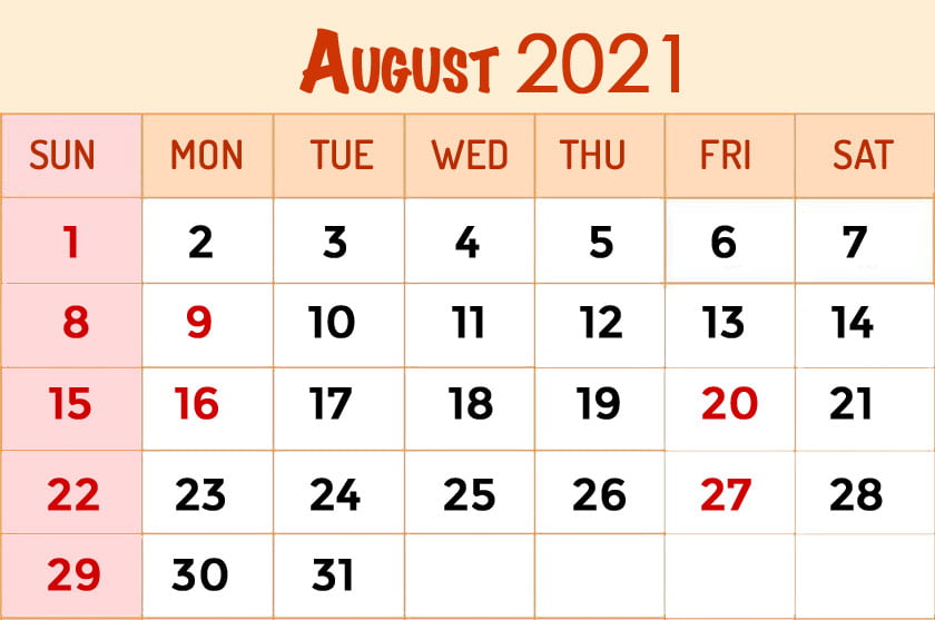 august 2021 free usa holidays calendar