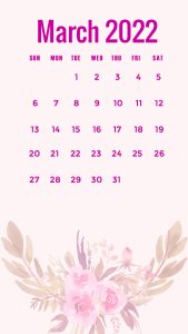 march wallpaper 2022 calendar iPhone background