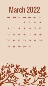 march iPhone wallpaper 2022 calendar background